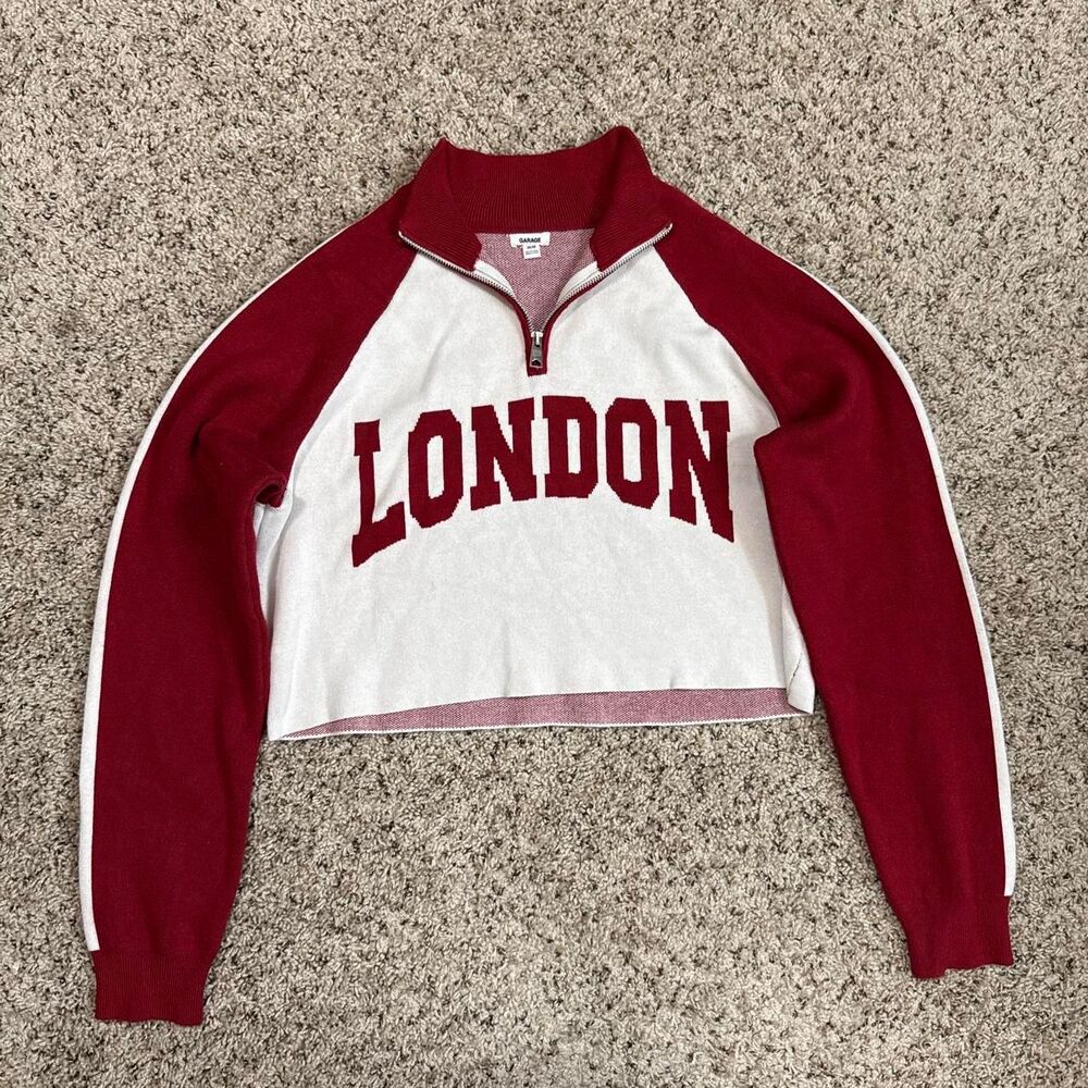 Garage Women's Red and Burgundy Jumper